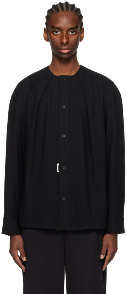 ADER error Black Pleated Shirt Cover