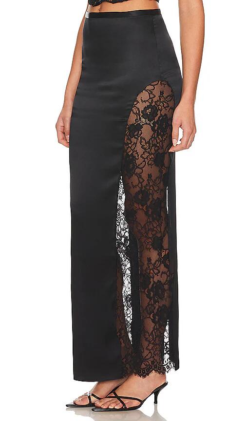 fleur du mal Lace Insert Maxi Skirt in Black Cover