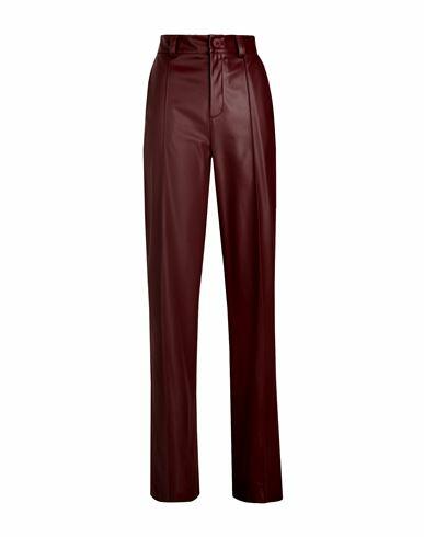 8 By Yoox Straight Pants Woman Pants Burgundy Polyester, Polyurethane Cover