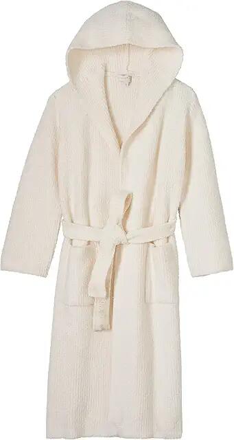 Barefoot Dreams CozyChic(r) Ribbed Hooded Robe (Cream) Women's Robe Cover