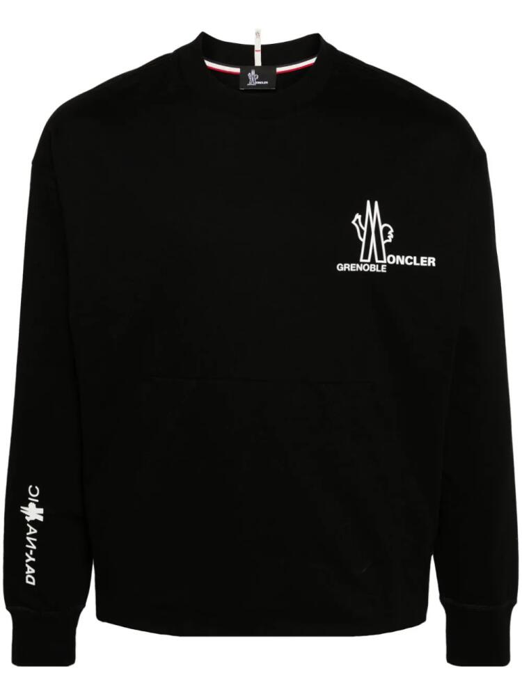 Moncler Grenoble embossed-logo cotton sweatshirt - Black Cover