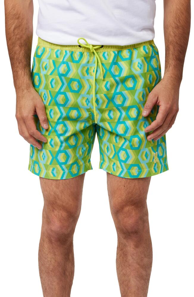 Psycho Bunny Apple Valley Swim Trunks in Limeade Cover