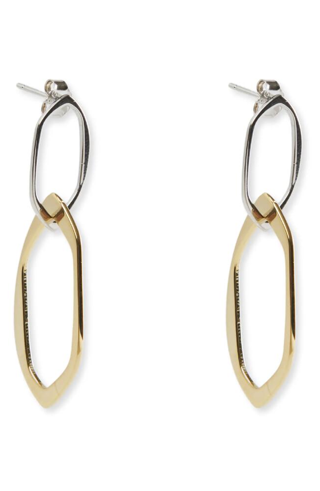 Argento Vivo Sterling Silver Two-Tone Link Drop Earrings in Gold/Silver Cover