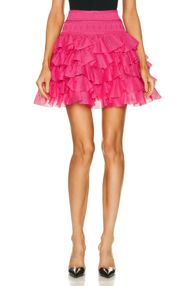 ALAÏA Ruffle Skirt in Fuchsia Cover