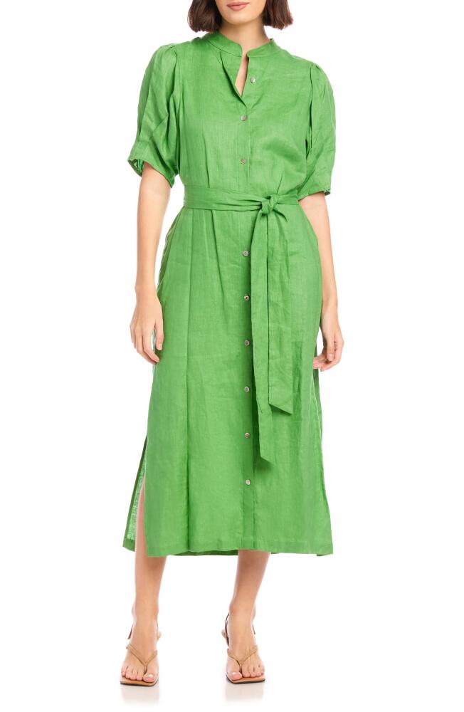 FIFTEEN TWENTY Rosalee Linen Midi Shirtdress in Jade Cover