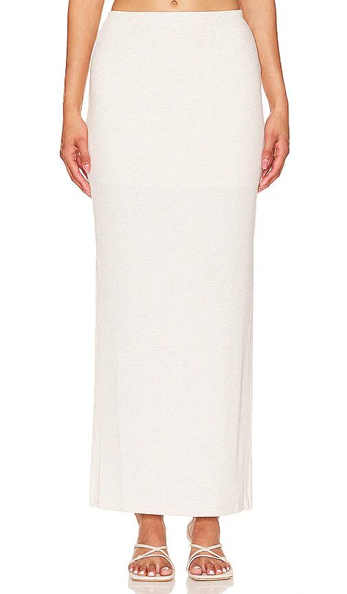 LNA Steph Rib Skirt in White Cover