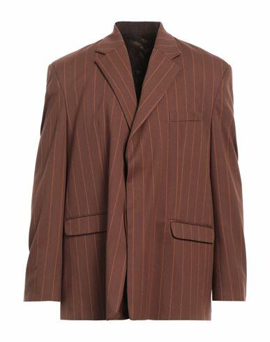 Family First Milano Man Blazer Brown Polyester, Viscose, Wool, Elastane Cover