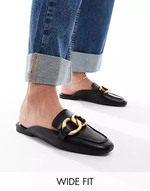 ASOS DESIGN Wide Fit Mia mule in black Cover