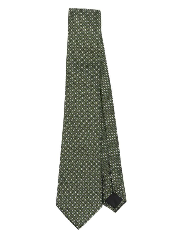 Lanvin patterned-jacquard tie - Green Cover