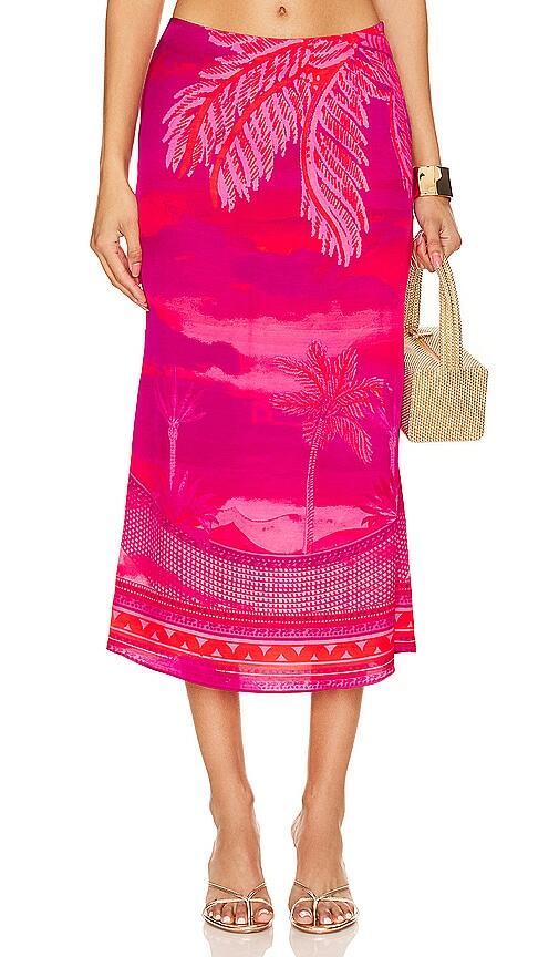 HEMANT AND NANDITA Midi Skirt in Fuchsia Cover