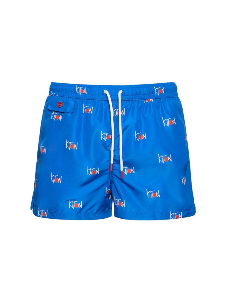 KITON All Over Logo Swim Shorts Cover