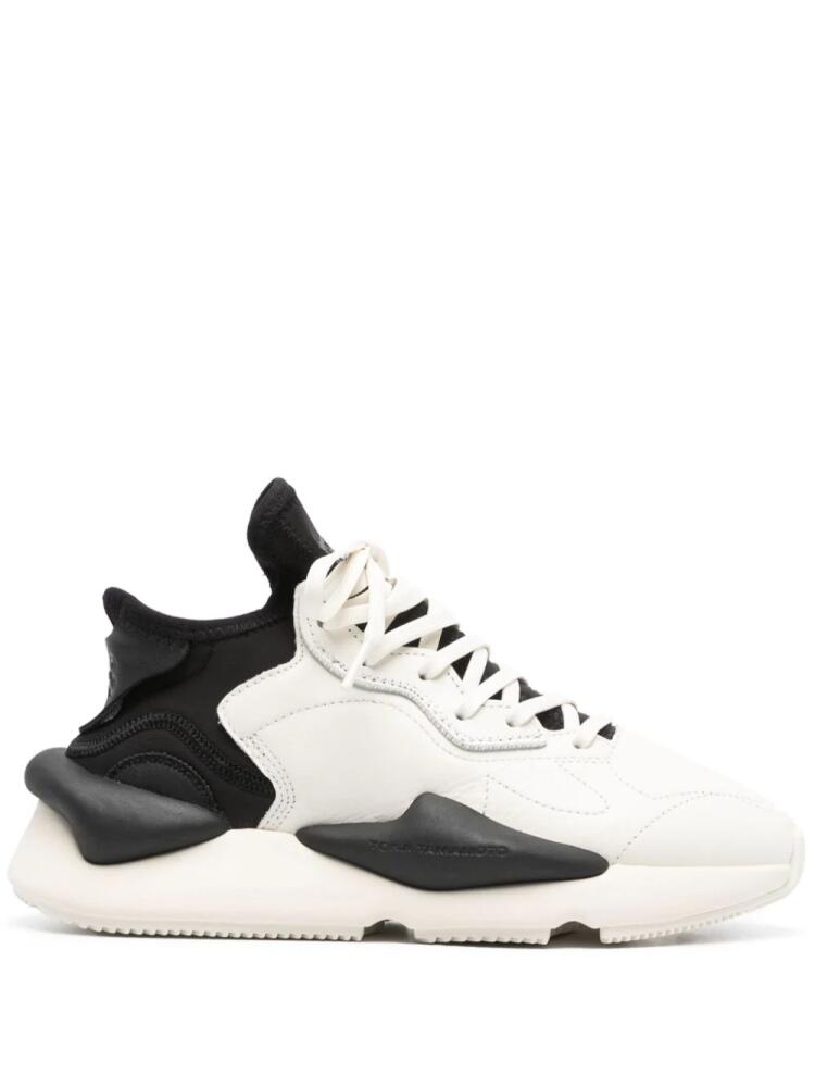 Y-3 Kaiwa panelled leather sneakers - Neutrals Cover