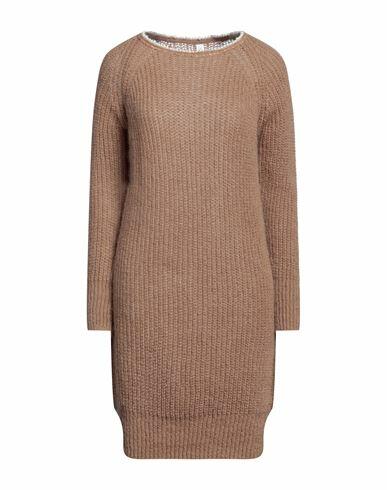 Souvenir Woman Mini dress Camel Acrylic, Mohair wool, Polyamide Cover