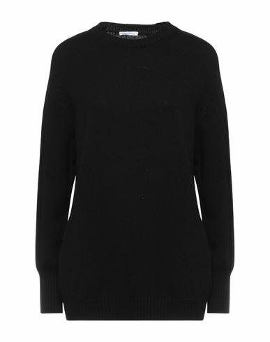 Malo Woman Sweater Black Virgin Wool, Cashmere Cover