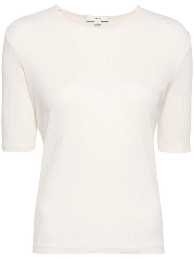 Vince cotton ribbed T-shirt - White Cover