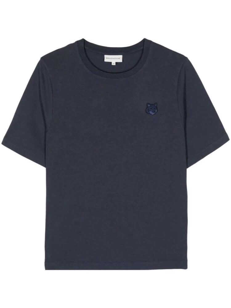 Maison Kitsuné fox-appliqué cotton T-shirt - Blue Cover