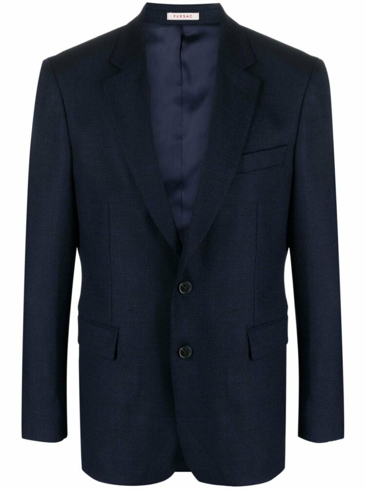 FURSAC virgin wool-blend single-breasted blazer - Blue Cover