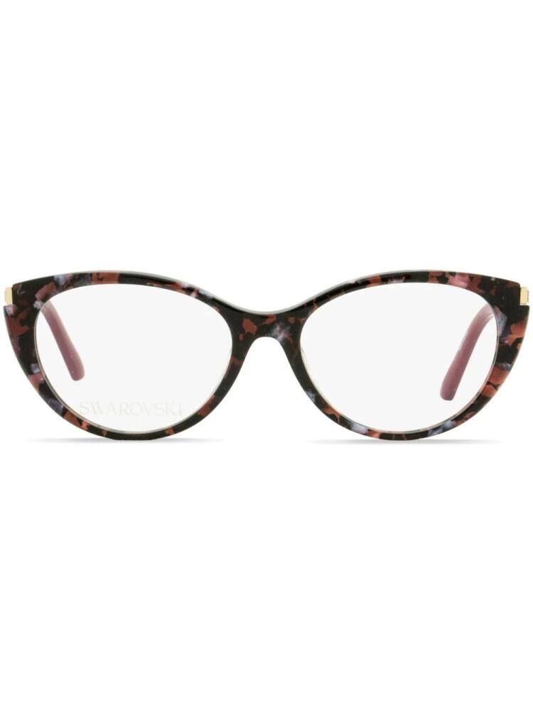 Swarovski 5413 glitter-detail cat-eye-frame glasses - Brown Cover