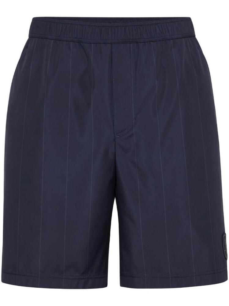 Brunello Cucinelli logo-appliqué striped shorts - Blue Cover