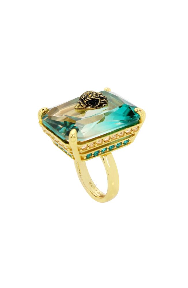 Kurt Geiger London Ombré Eagle Head Cocktail Ring in Aqua Green Cover