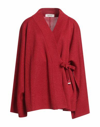 Circus Hotel Woman Cardigan Red Viscose, Polyester Cover