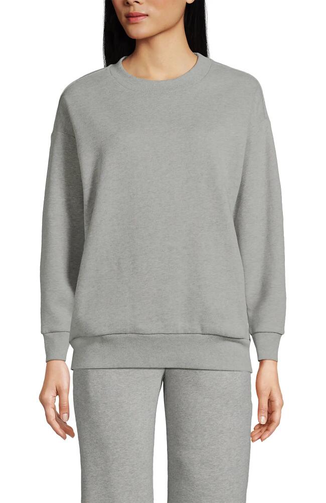 Lands' End Serious Sweats Relaxed Long Sleeve Crew Neck Sweatshirt in Gray Heather Cover