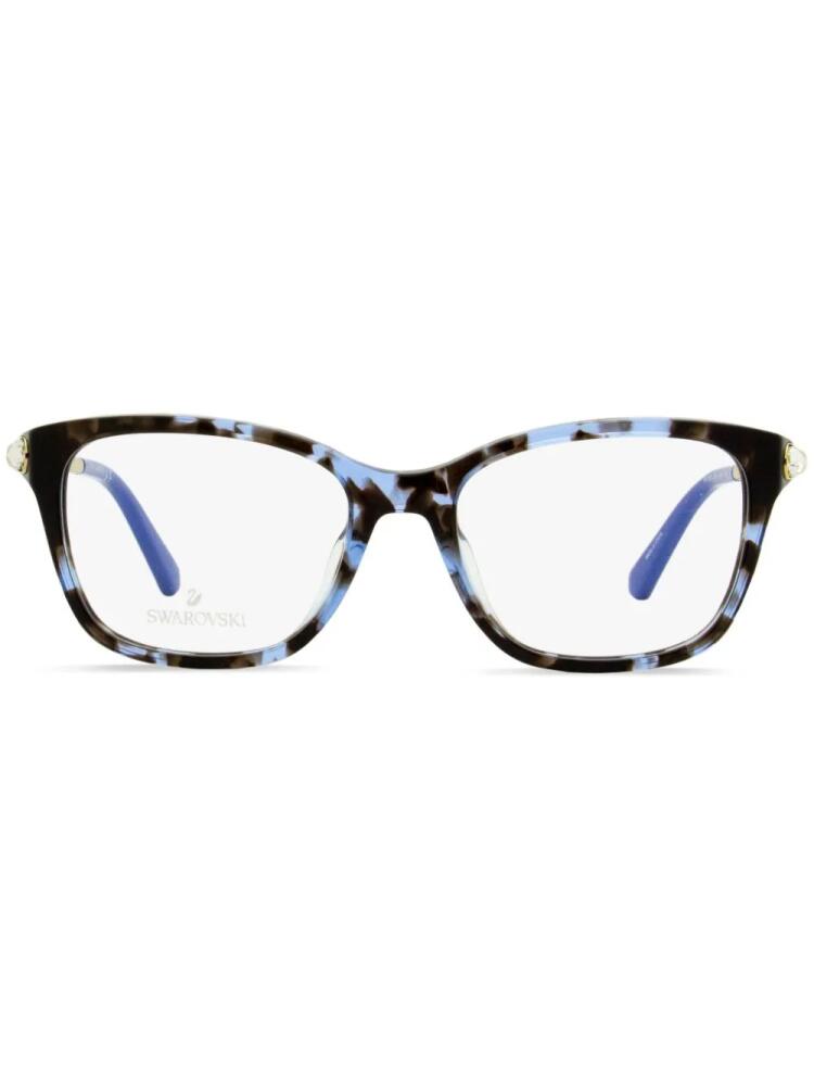 Swarovski 5350 tortoiseshell square frame glasses - Blue Cover