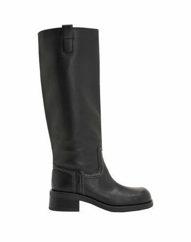 8 By Yoox Grain Leather High Boots Woman Boot Black Calfskin Cover