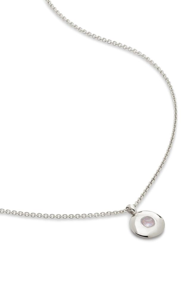 Monica Vinader June Birthstone Moonstone Pendant Necklace in Sterling Silver Cover