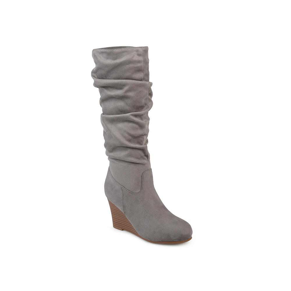 Journee Collection Haze Wide Calf Wedge Boot | Women's | Grey Cover