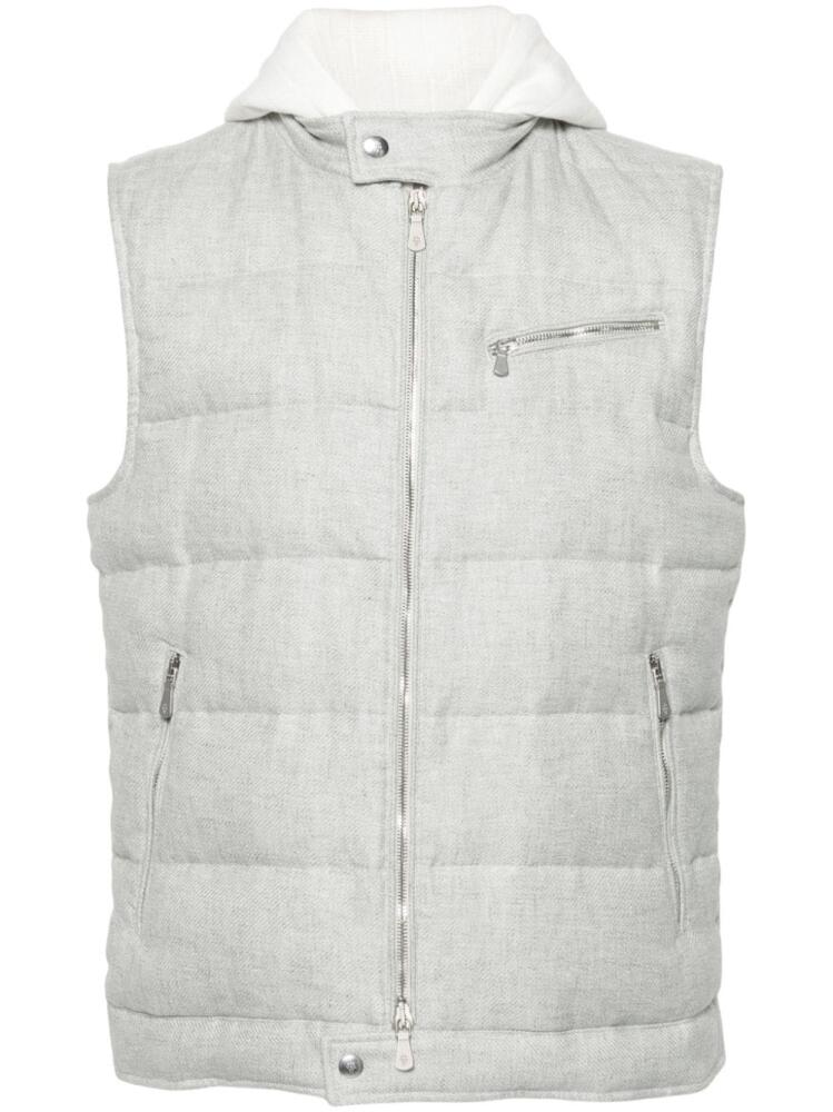 Eleventy layered-detail padded gilet - Grey Cover