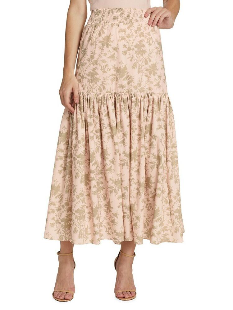 Elie Tahari Women's Floral Smocked Maxi Skirt - Print Cover