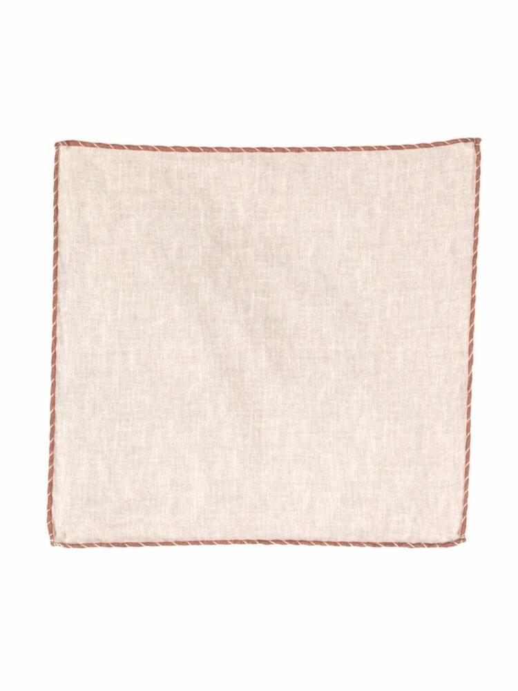 Eleventy contrasting- border cotton-wool scarf - Brown Cover