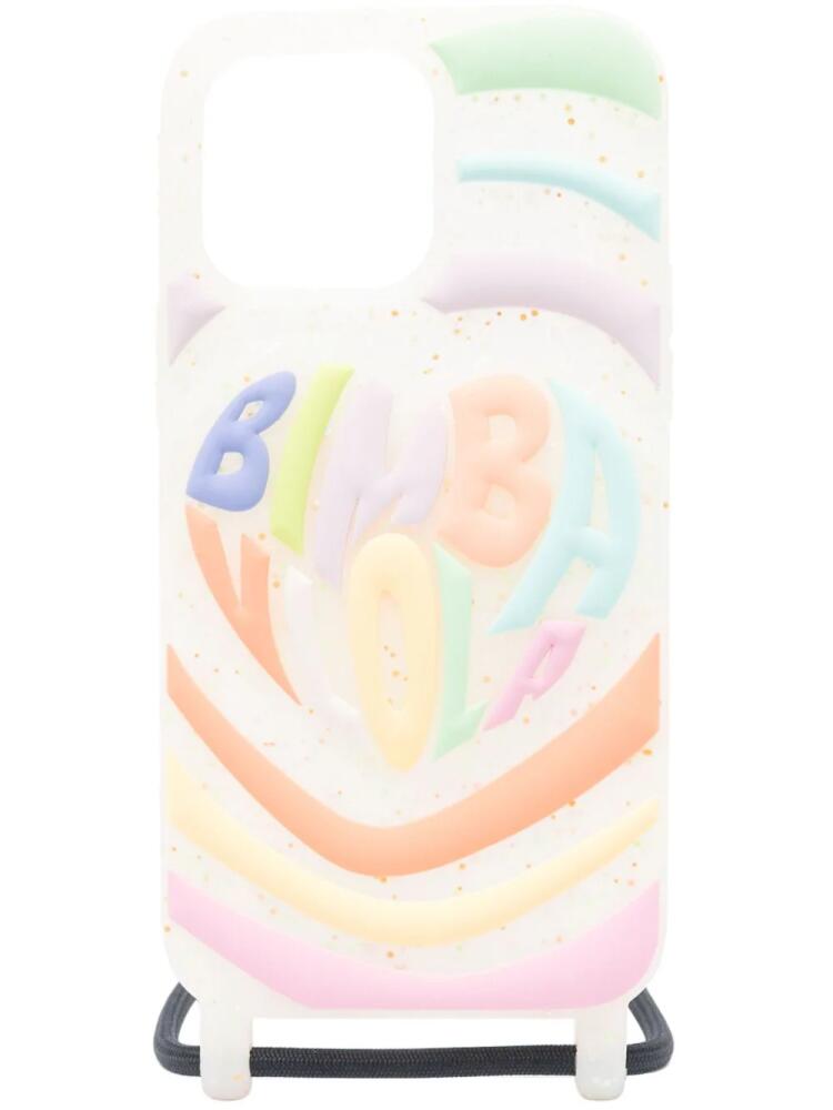 Bimba y Lola logo-embossed iPhone 14 Pro Max case - White Cover