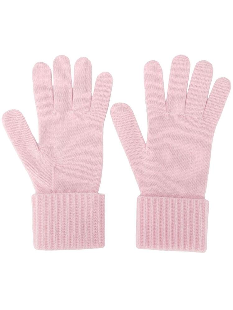 N.Peal ribbed cashmere gloves - Pink Cover