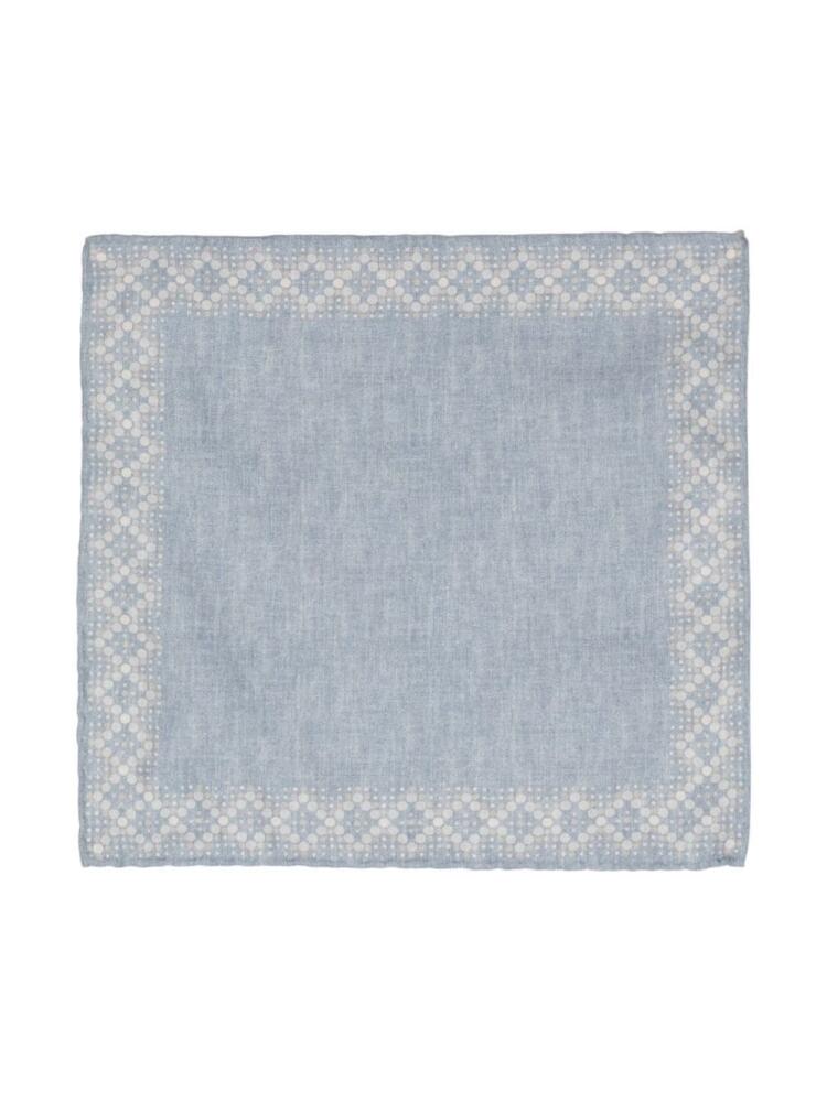 Eleventy geometric-pattern scarf - Blue Cover