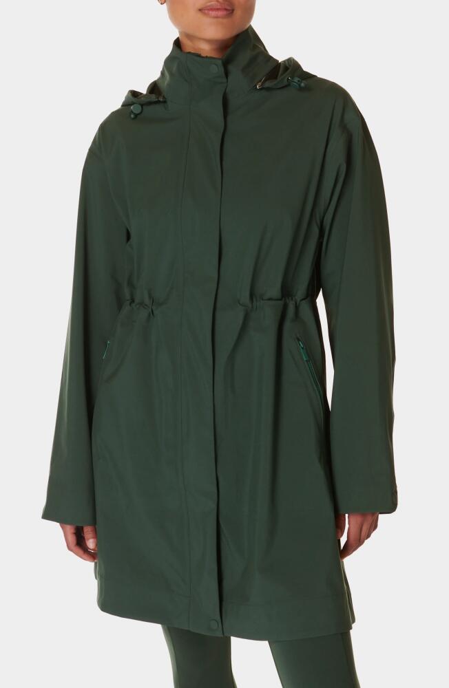 Sweaty Betty Guide Waterproof Hooded Jacket in Trek Green Cover