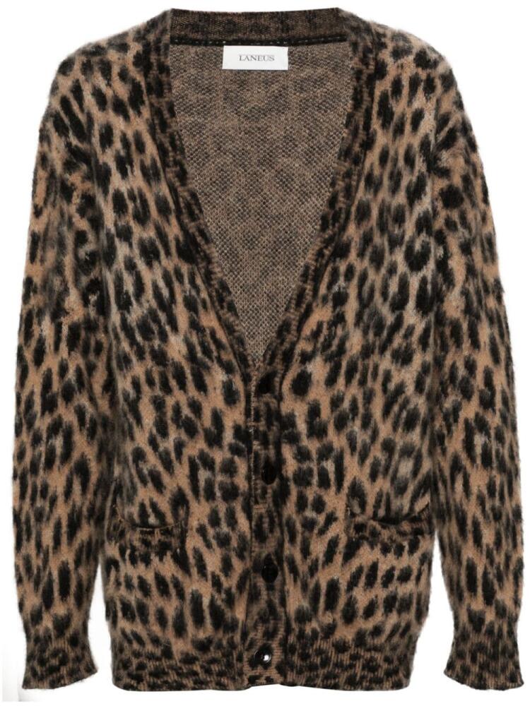 Laneus leopard-print cardigan - Neutrals Cover