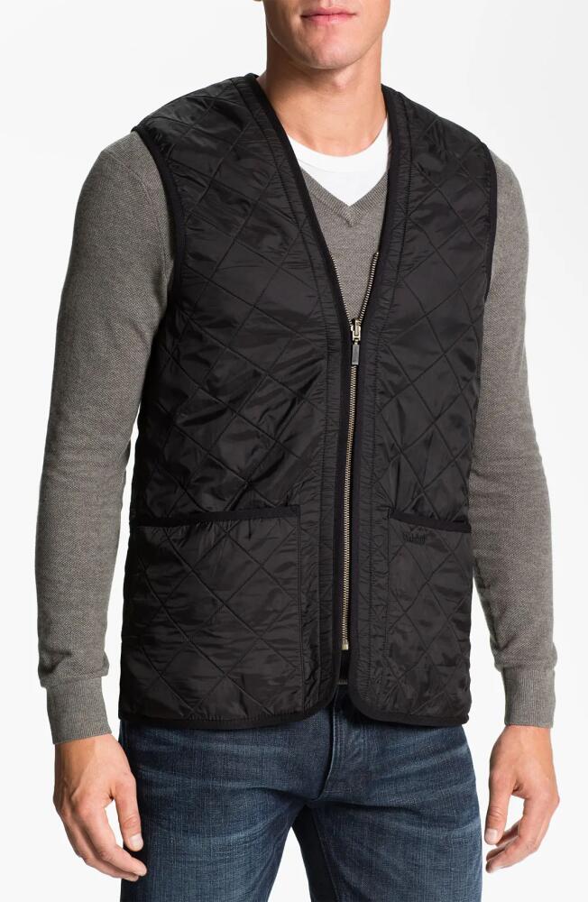 Barbour 'Polarquilt' Relaxed Fit Zip-In Liner Vest in Black Cover