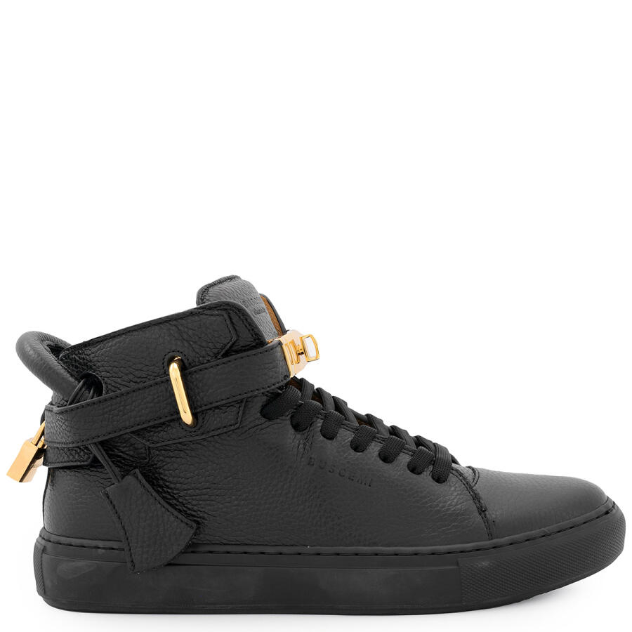 Buscemi Black High-Top 100 Alce Belted Leather Sneakers Cover