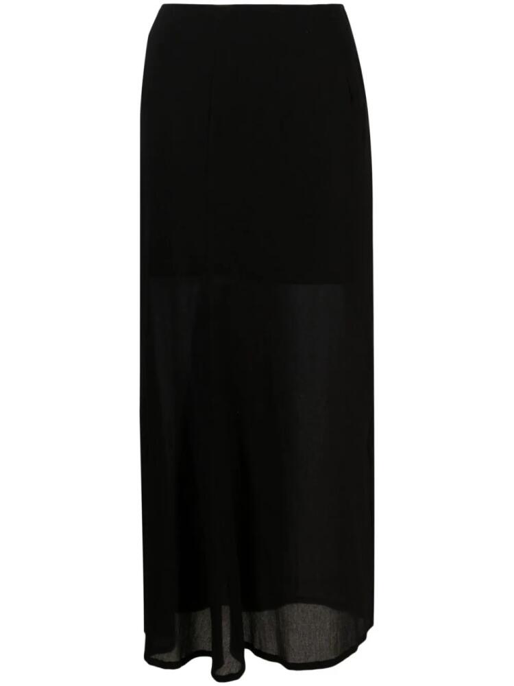 Yohji Yamamoto semi-sheer long skirt - Black Cover