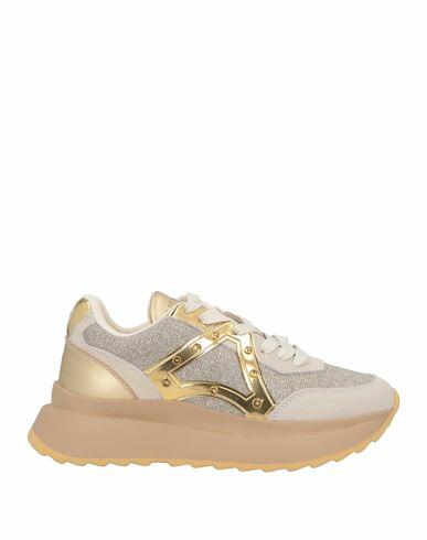 Apepazza Woman Sneakers Beige Leather, Textile fibers Cover