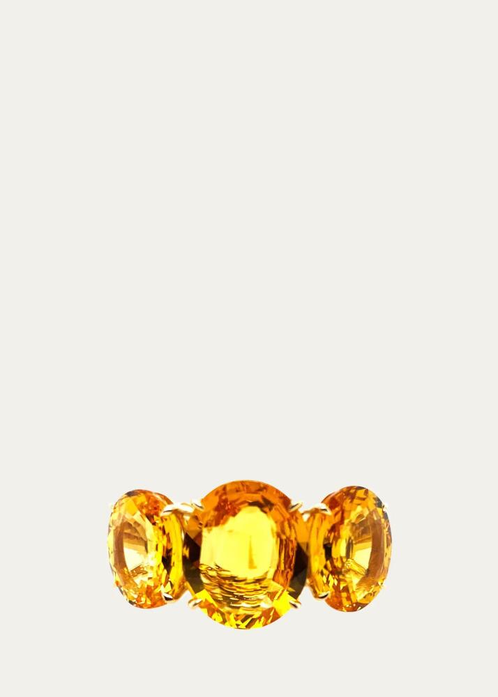 Bayco 18K Gold 3-Stone Yellow Sapphire RIng Cover