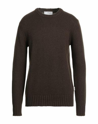 Selected Homme Man Sweater Dark brown Wool, Polyamide Cover