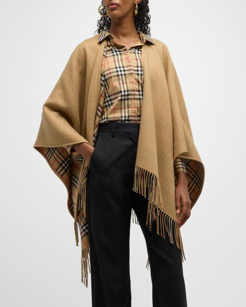 Burberry Charlotte Check Wool Cape Cover