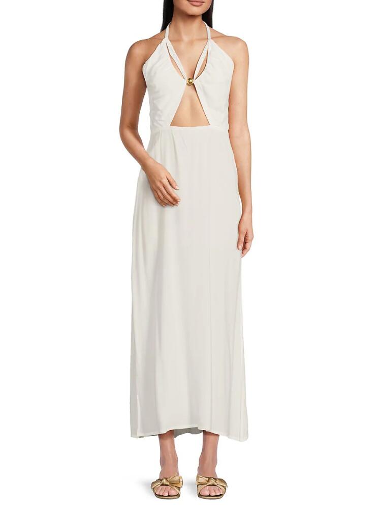 ViX by Paula Hermanny Women's Lidia Cutout Halter Coverup Dress - Off White Cover