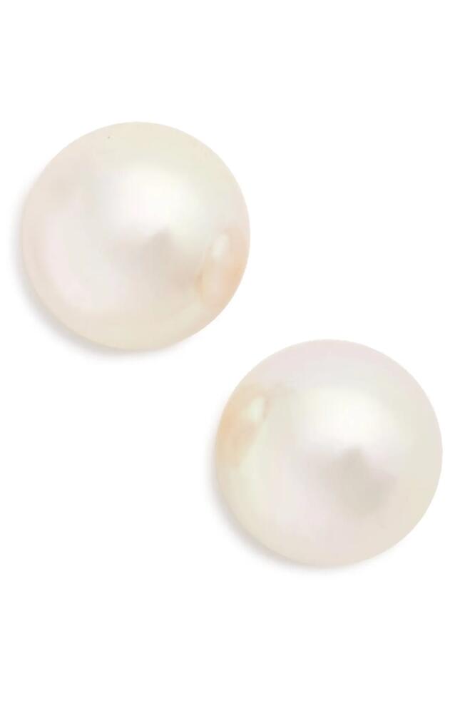 Majorica Round Simulated Pearl Stud Earrings in White/Gold Cover