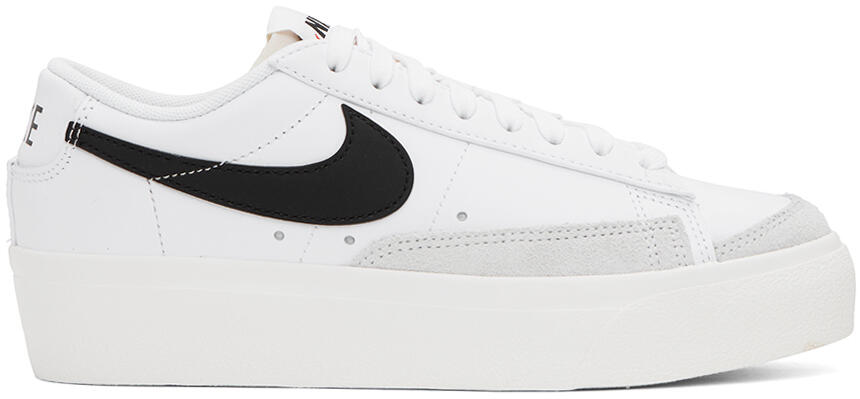 Nike White & Black Blazer Low Platform Sneakers Cover