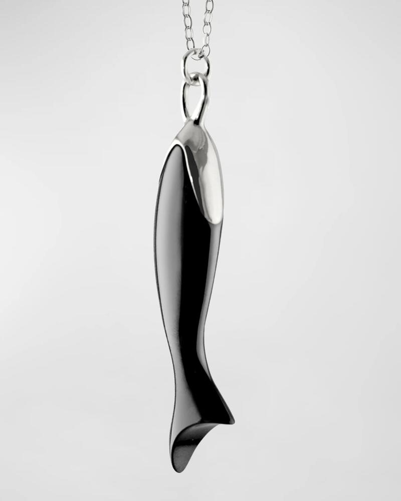 Monica Rich Kosann Sterling Silver and Ceramic Fish Charm on Small Belcher Chain, 30"L Cover