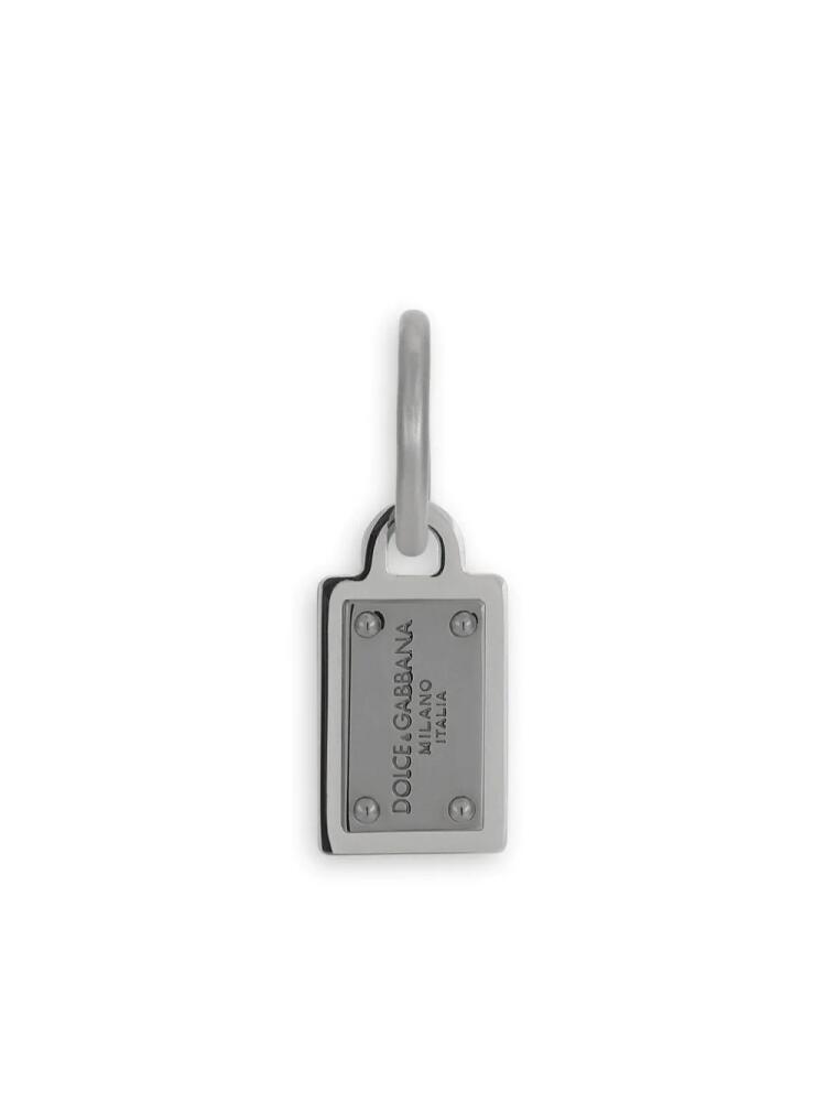 Dolce & Gabbana logo-engraved tag earrings - Silver Cover